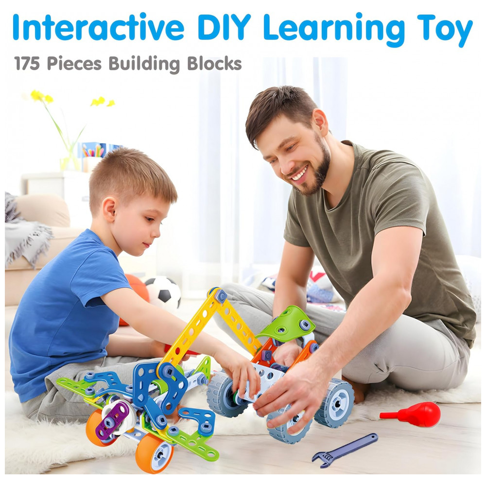 Kit de Construção STEM Educativa com 175 Peças para Crianças de 4 a 10 Anos MOONTOY - Imagem 3