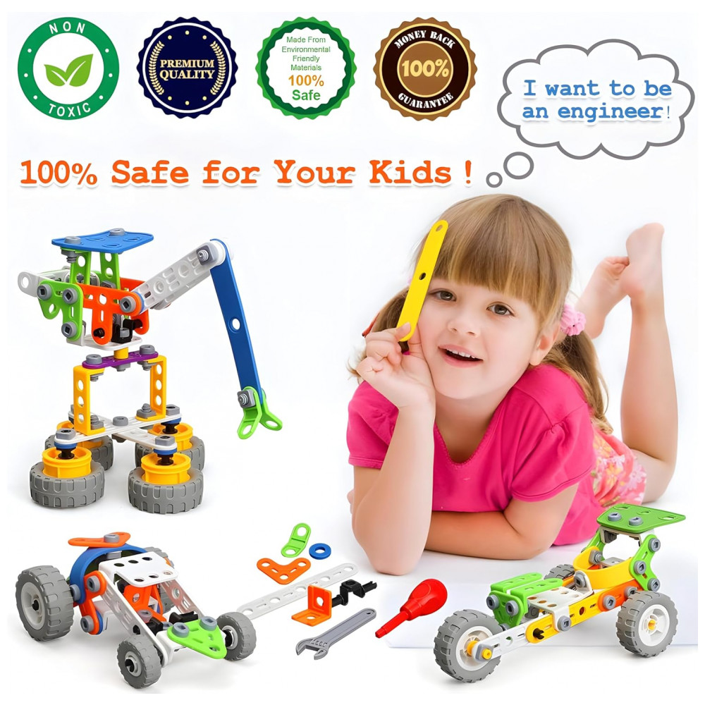 Kit de Construção STEM Educativa com 175 Peças para Crianças de 4 a 10 Anos MOONTOY - Imagem 4