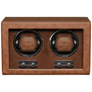 Caixa Estojo Rotativo Automático para Relógios 2 Lugares ROTHWELL Marrom