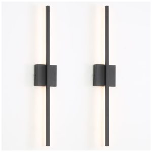 Conjunto de Luminária de Parede com Fio 2 Peças e Estilo Moderno para Banheiro Sala de Estar e Quarto Bivolt 12W Fengkiop BD1001 Preto