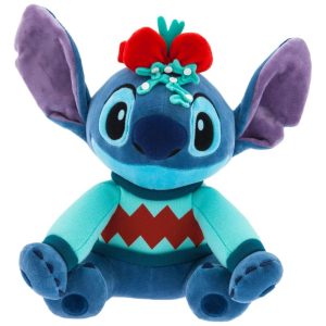Pelúcia Stitch 35 cm de Altura Tema de Natal para Crianças e Adultos Disney Azul