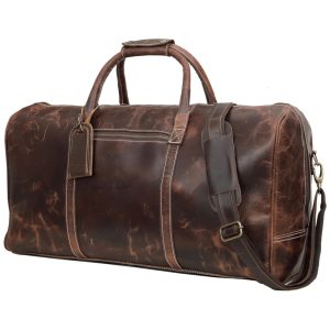 Bolsa de Viagem Masculina Clássica de Couro C CUERO KJDFG Marrom
