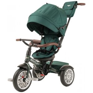 Triciclo Infantil 6 em 1 Oficialmente Projetado pela Bentley com Cobertura e Alça para os Pais POSH BABY KIDS Verde