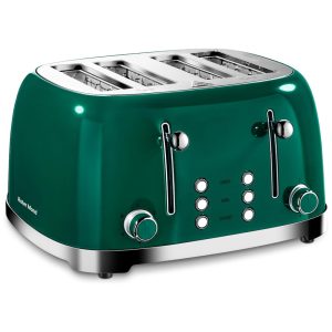 Torradeira Elétrica Retrô 4 Fatias em Aço Inoxidável com 6 Níveis de Tostagem e Slot Extremamente largo 800W Roter Mond Verde