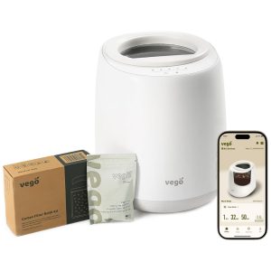 Composteira Elétrica de Cozinha 4L para Ambientes Internos com 5 Modos Inteligente Baseada em Peso e Aplicativo 110V Vego Branca