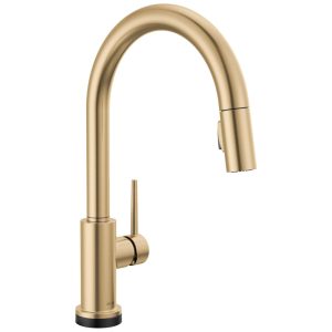 Torneira Cozinha com Tecnologia de Toque e Touchless Pulverizador Pull Down Delta 9159TL-CZ-DST Champagne Bronze