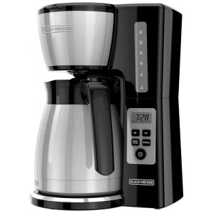 Cafeteira Térmica Programável 12 xícaras com Tecnologia VORTEX 110V 800W BLACK DECKER CM2046S Prata e Preto