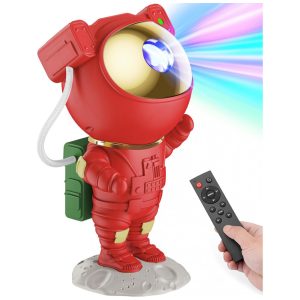 Projetor de Luzes de Natal Mooyran Astronauta Galáxia Vermelha para Uso Interno Decoração Festiva de Natal Luzes Românticas para Quarto Único com T
