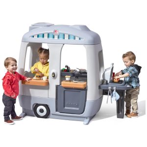 Cozinha Compacta Interativa Externa e Interna Inclui 52 Acessórios para Crianças de 2 Anos ou Mais Step2 Cinza