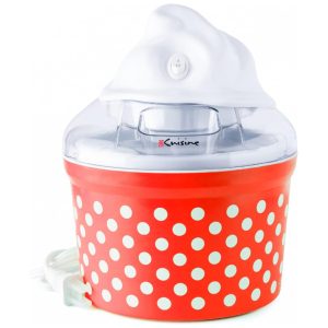Máquina de Sorvete Manual Capacidade 15L 110V 15W Euro Cuisine Vermelha