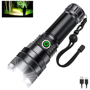 Lanterna 1000LM Distancia 1000 M com USB à Prova D BUD K Preto