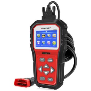 Scanner Automotivo KW860 com Diagnóstico OBD2 e Fluxo de Dados ao Vivo 12V KONNWEI Preto