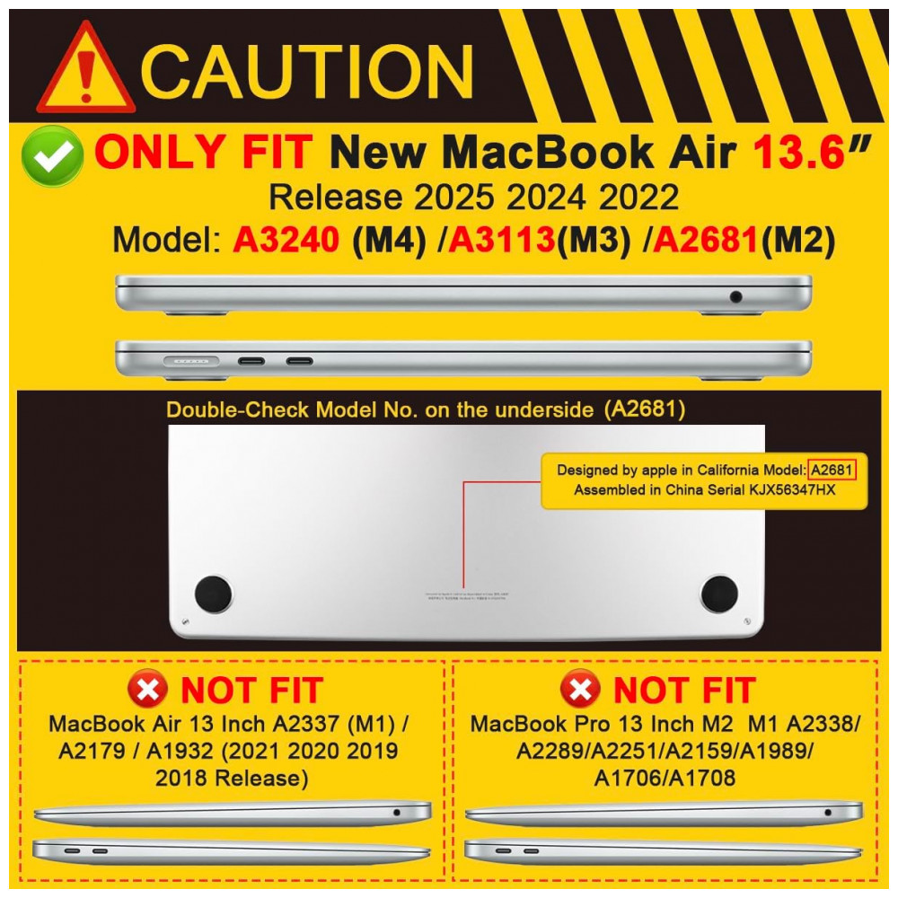 Capa Rígida Batianda Honeycomb MacBook Air 136" Cinza – Modelos A2681 A3113 A3240 com Suporte Dobrável e Proteção Completa - Imagem 2