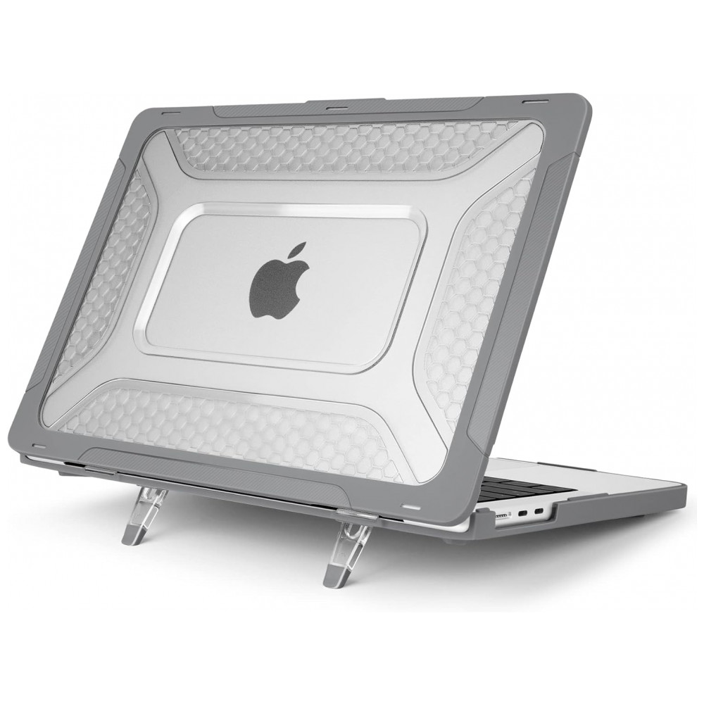 Capa Rígida Batianda Honeycomb MacBook Air 136" Cinza – Modelos A2681 A3113 A3240 com Suporte Dobrável e Proteção Completa - Imagem 3