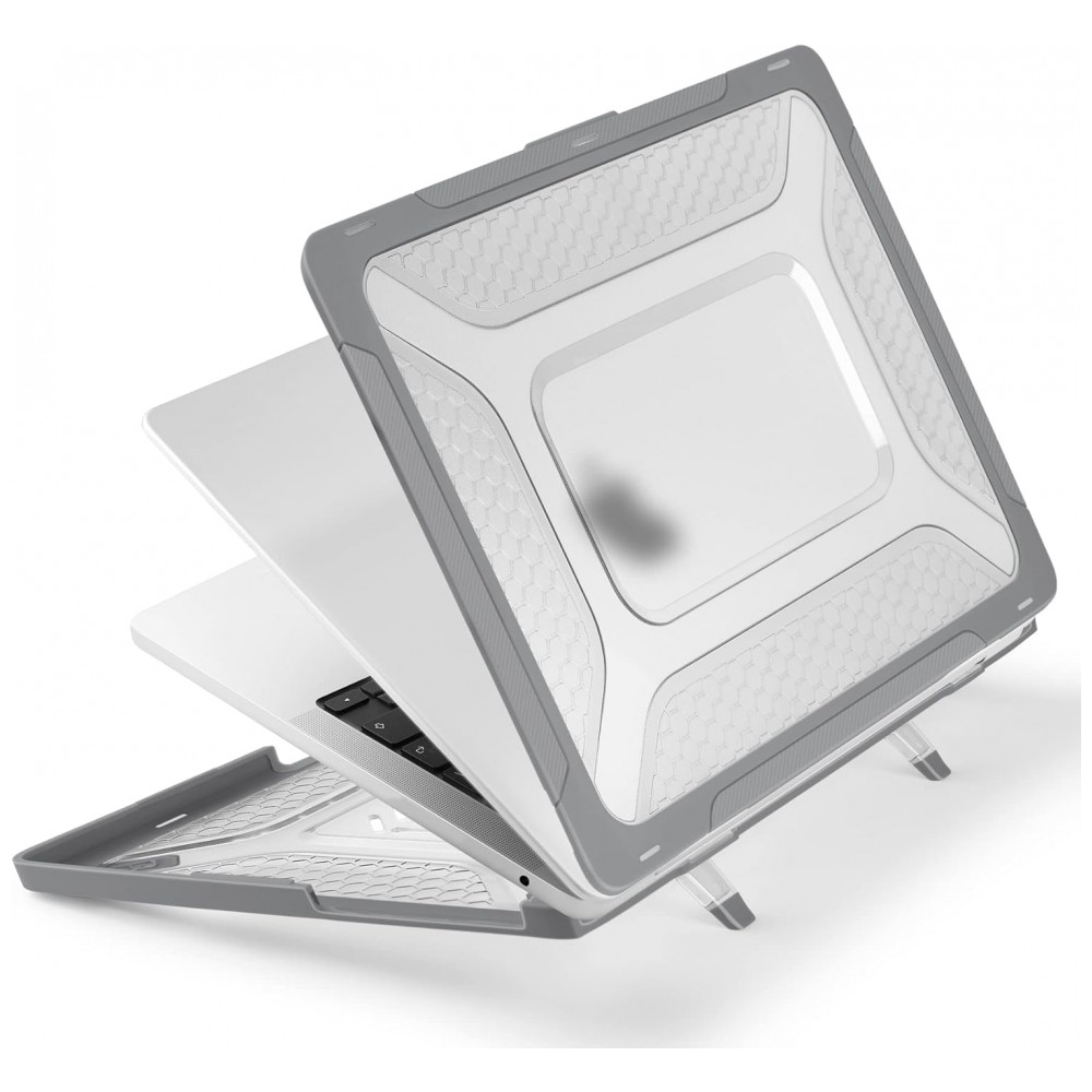 Capa Rígida Batianda Honeycomb MacBook Air 136" Cinza – Modelos A2681 A3113 A3240 com Suporte Dobrável e Proteção Completa - Imagem 4