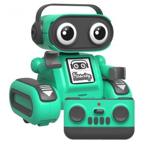 Robô de controle remoto Hasviey verde com dança música gravação e repetição
