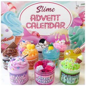 Calendário do Advento 2025 Contagem Regressiva para o Natal - 24 Dias de Surpresas com Kit de Artesanato de Slime DIY - ORIENTAL CHERRY