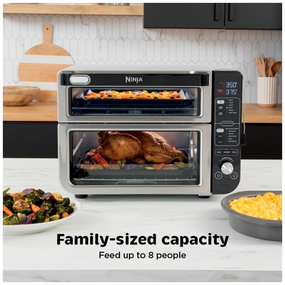 Forno Duplo Elétrico de Bancada 12 em 1 com Termômetro Inteligente 1800W 110V Ninja DCT451 Prata - Imagem 2