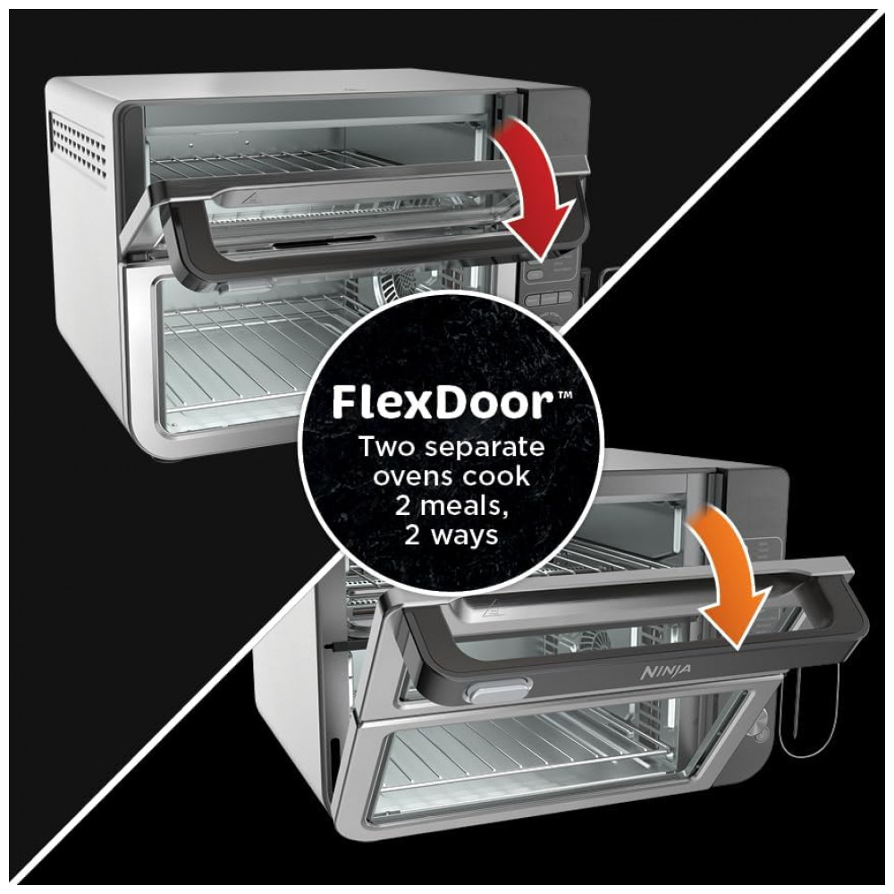Forno Duplo Elétrico de Bancada 12 em 1 com Termômetro Inteligente 1800W 110V Ninja DCT451 Prata - Imagem 7
