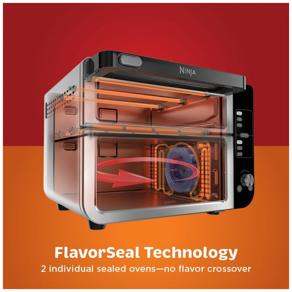 Forno Duplo Elétrico de Bancada 12 em 1 com Termômetro Inteligente 1800W 110V Ninja DCT451 Prata - Imagem 8