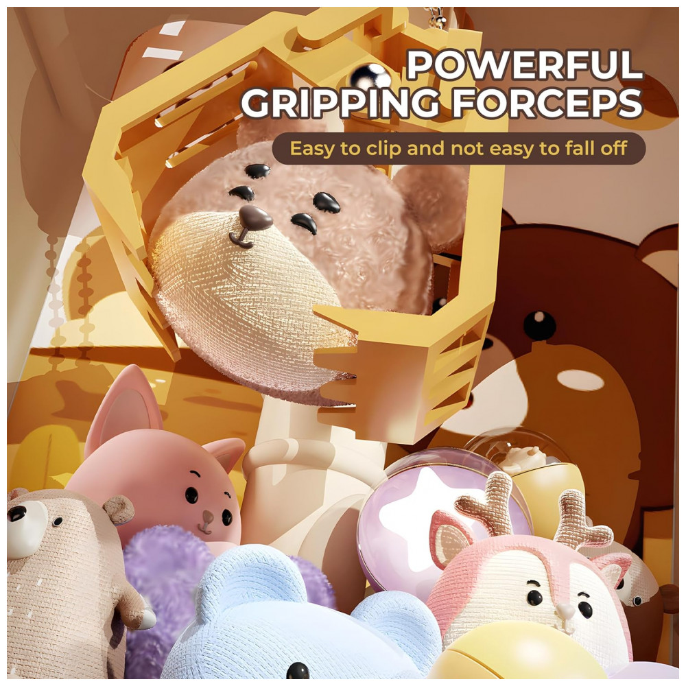 Máquina de Garra Amarela e Marrom Haugboag – Mini Arcade Infantil com Prêmios para Crianças a Partir de 3 Anos - Imagem 5