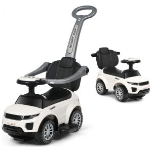 Carrinho de Passeio Infantil com Alça de Proteção Removível e Luzes Sonoras para Crianças de 1 a 3 Anos HONEY JOY Branco