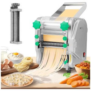 Máquina de Fazer Massas Comerciais NEWTRY Elétrica para Massas de Macarrão com Lâminas Redondas de 26mm e 2.5mm Ajustáveis para Fettuccine 110V