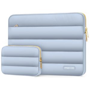 MOSISO 133" Capa Puff para Laptop com Bolsa Adicional Compatível com MacBook Air/Pro 13-14 HP Dell ASUS Lenovo Azul Bebê
