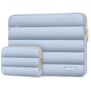 MOSISO 13,3" Capa Puff para Laptop com Bolsa Adicional, Compatível com MacBook Air/Pro 13-14, HP, Dell, ASUS, Lenovo, Azul Bebê