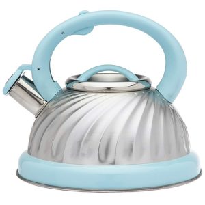 Chaleira de Chá 3L com Apito Aço Inoxidável STUDIO SILVERSMITHS Azul Claro