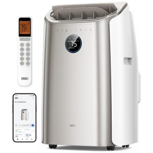 Ar-condicionado Portátil Dreo 14.000 BTU para Quarto Refrigeração sem Drenagem 3 em 1 com Ventilador Desumidificador Controle por Aplicativo