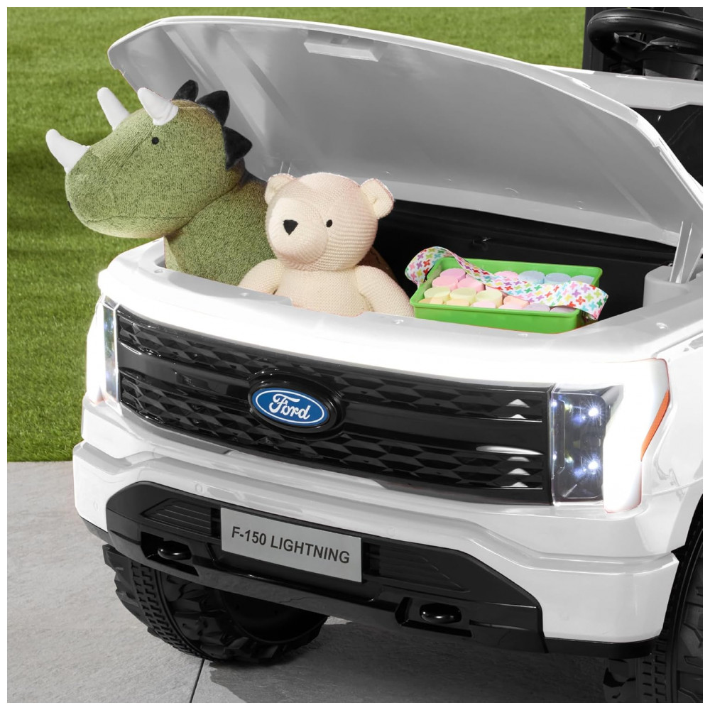 Carro Elétrico Infantil Best Choice Products Ford F-150 Lightning 24V Branco, 2 Lugares, com Controle Remoto e Bluetooth, Capacidade de 60 kg - Imagem 8