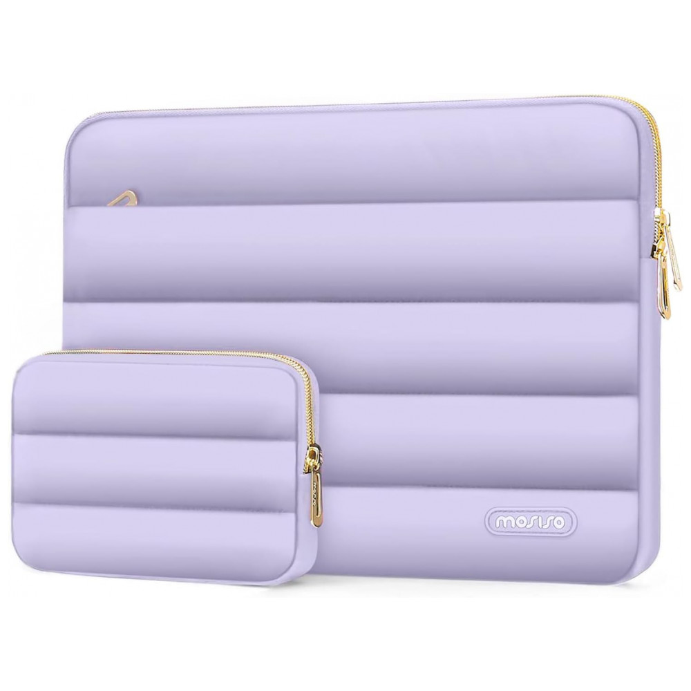 MOSISO 13.3" Laptop Sleeve para MacBook Air/Pro, HP, Dell, ASUS, Lenovo, Poliéster Acolchoado com Estojo Pequeno, Roxo