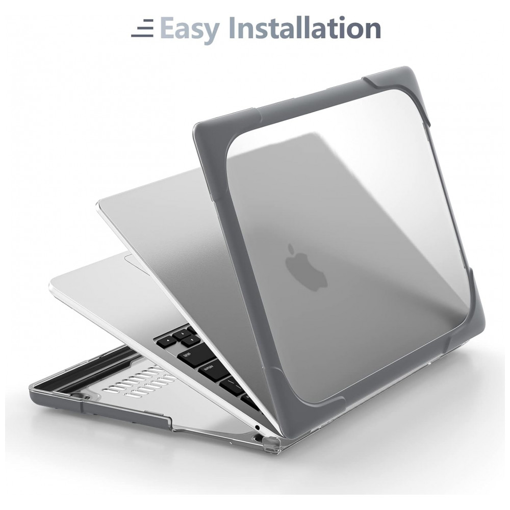 Capa Rígida Batianda para MacBook Pro 13" – Modelos A2289 A2251 A2338 M1/M2 com Suporte Dobrável Tampa de Teclado e Película de Tela – Cinza - Imagem 7