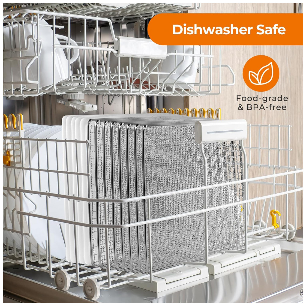 Desidratador de Alimentos e Jerky, Desidratador de Alimentos em Aço Inoxidável de 10 Bandejas, 1100W com Ventiladores Duais, YASHE - Imagem 6