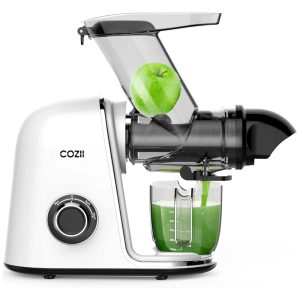 Espremedor de Frutas COZII Cold Press Juicer de Trituração Lenta Bocal Largo de 914 cm Fácil Limpeza para Vegetais e Frutas