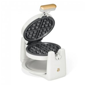 Máquina de waffle belga giratória Beautiful branca 1000W chapas antiaderentes 7 níveis de dourado 19451 110V