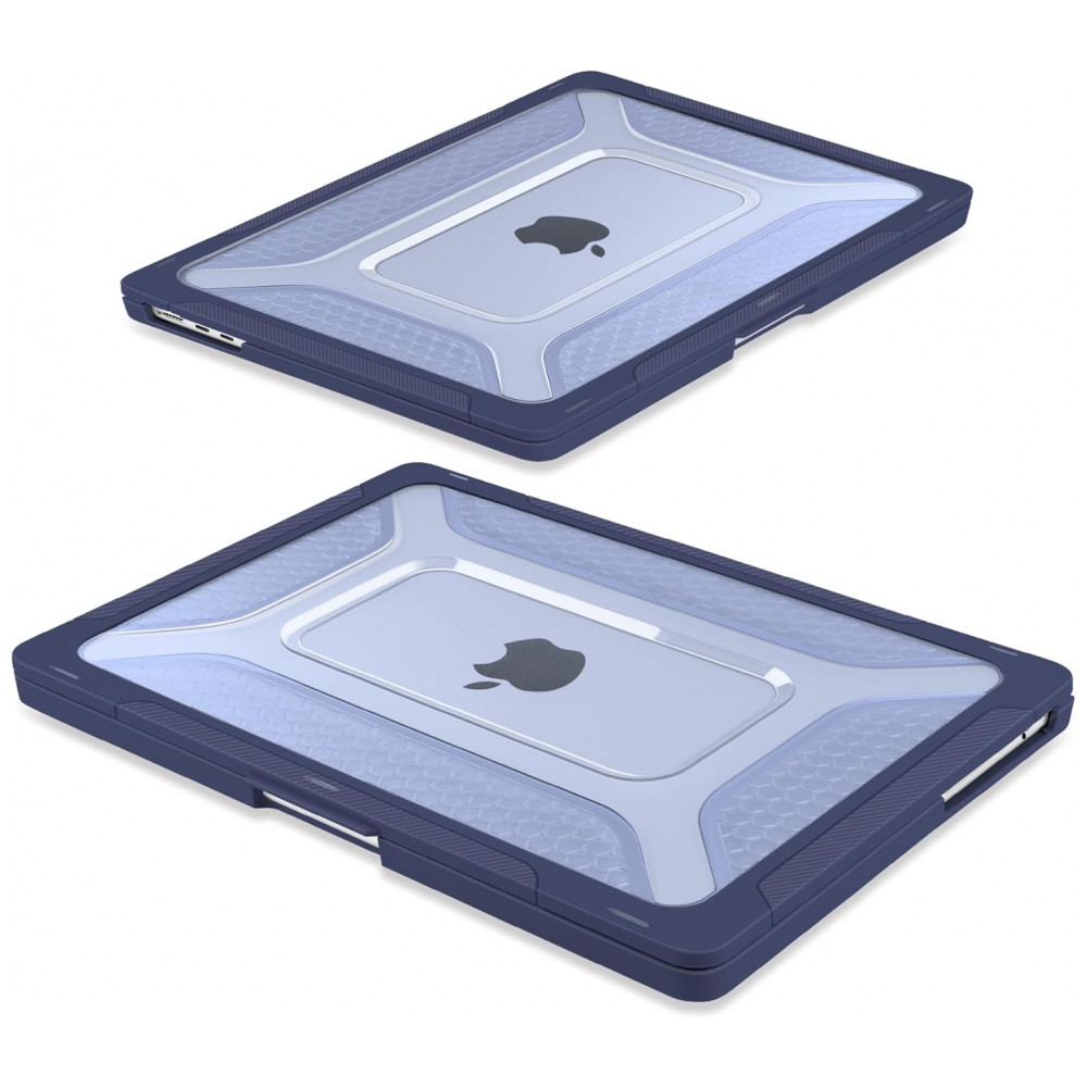 Capa Rígida Batianda Honeycomb MacBook Air 136" Azul Marinho – Modelos A2681 A3113 A3240 com Suporte Dobrável e Proteção Completa - Imagem 6