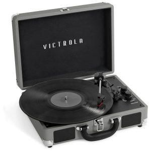 Vitrola Toca Discos 3 Velocidades com Bluetooth 45 RPM 110v VICTROLA VSC 550BT NWG SDF Cinza