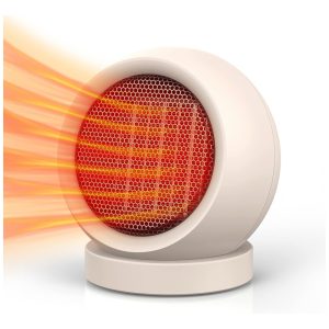 Aquecedor Portátil de Cerâmica Coolfor Alta Saída de Calor Silencioso e Seguro - Marrom Claro