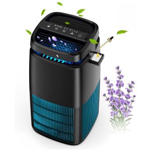 Purificador de Ar 4 em 1 com Filtro HEPA H13 Gerador de Ions Negativos e Ionizador de AR 110V POMORON MJ002H Preto