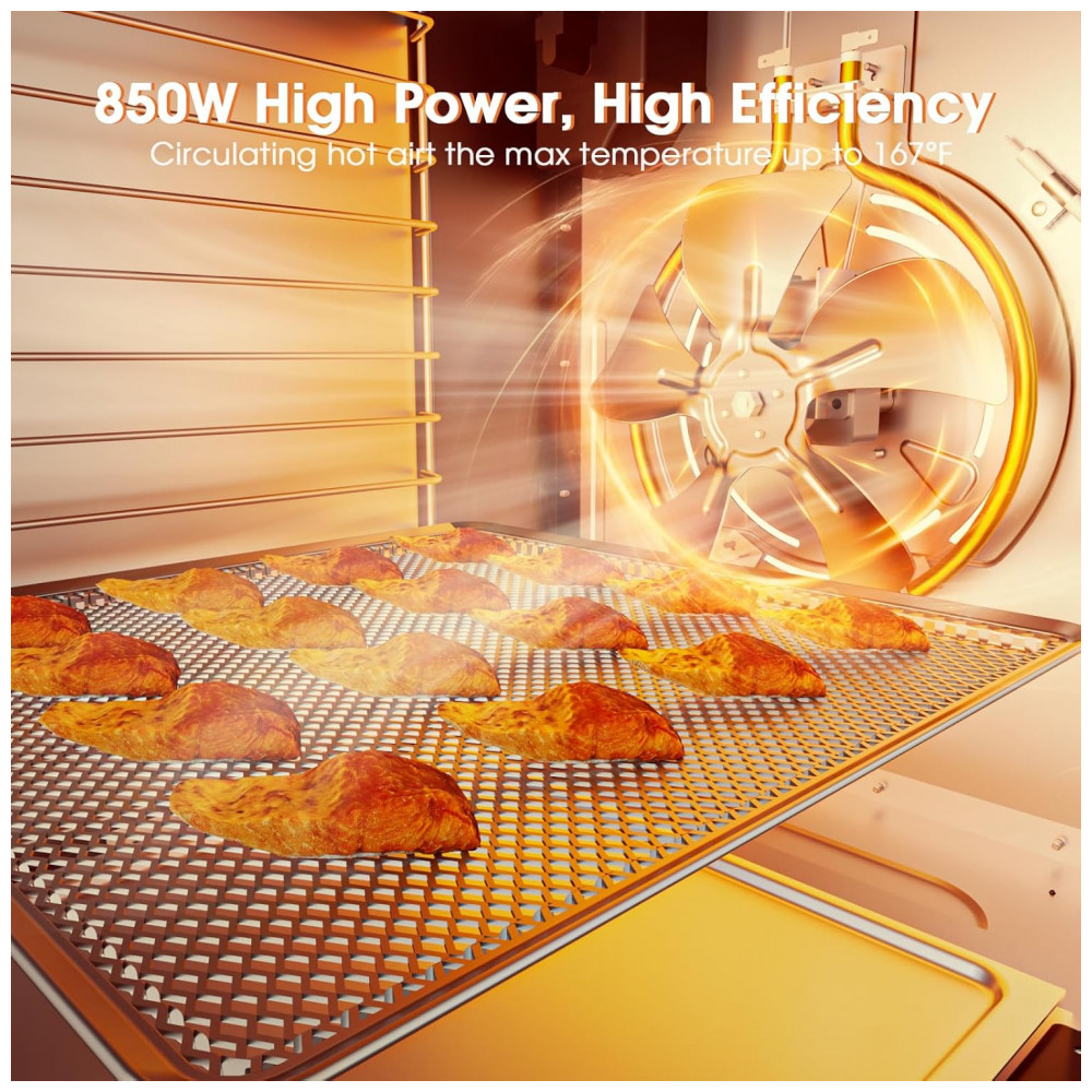 Desidratador de Alimentos PSIIDAN, 12 Bandejas em Aço Inoxidável, 850W, Temporizador Digital de 48 Horas e Temperatura Ajustável, Desidratador - Imagem 6