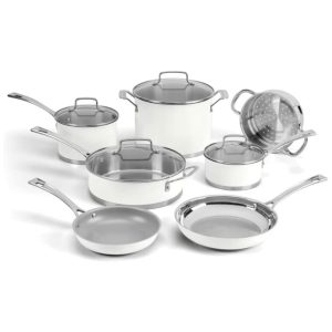 Jogo de Panelas com Revestimento Antiaderente 11 Peças Cuisinart MW89 Branco