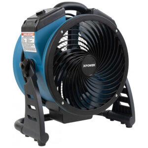 Ventilador Portátil XPOWER FC-150B Azul Motor DC Brushless Bateria Recarregável 18200mAh Fluxo de Ar 1000 CFM 33 cm 115V