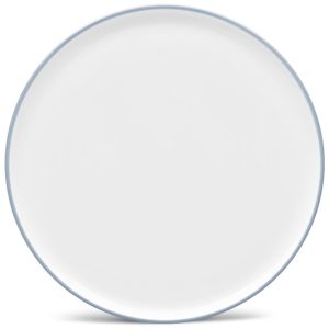 Prato Raso de 27 cm em Porcelana 01 Unidade Noritake STAX ColorTex Branco e Azul