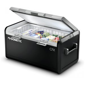 Geladeira Portátil 100 Litros Alimentado por AC DC ou Solar DOMETIC CFX3 Preta