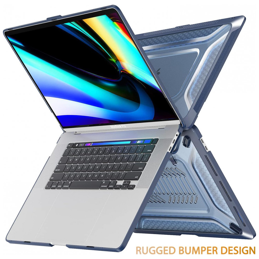 Capa Rígida Antichoque Azul-Marinho para MacBook Pro 16″ (2019-2021 Modelo A2141 com Touch ID) – Mektron - Imagem 4