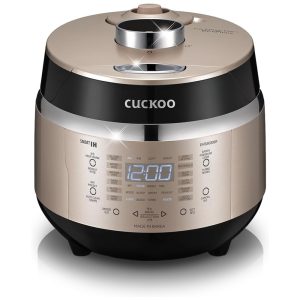 Panela de Pressão Elétrica Multifuncional 2L 15 Definições Painel Digital Aço Inoxidável 850W 110v CUCKOO CRP EHSS0309FG Dourado