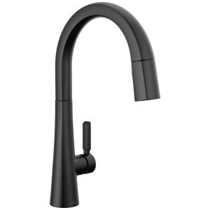 Torneira Cozinha com Pulverizador Pull Down de Ancoragem Magnética Furo Único Delta Monrovia 9191-BL-DST Preto Fosco