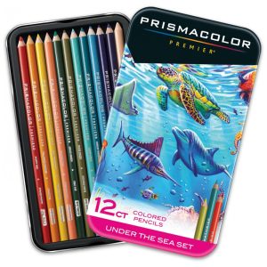 Conjunto de lápis de cor Prismacolor Premier Soft Core Under The Sea para Colorir Adulto - Conjunto com 12 unidades
